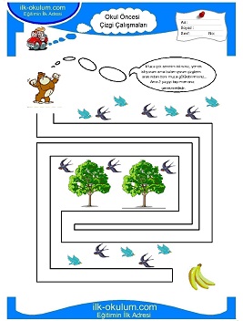Çocuklar İçin Çizgi Çalışma Sayfaları 